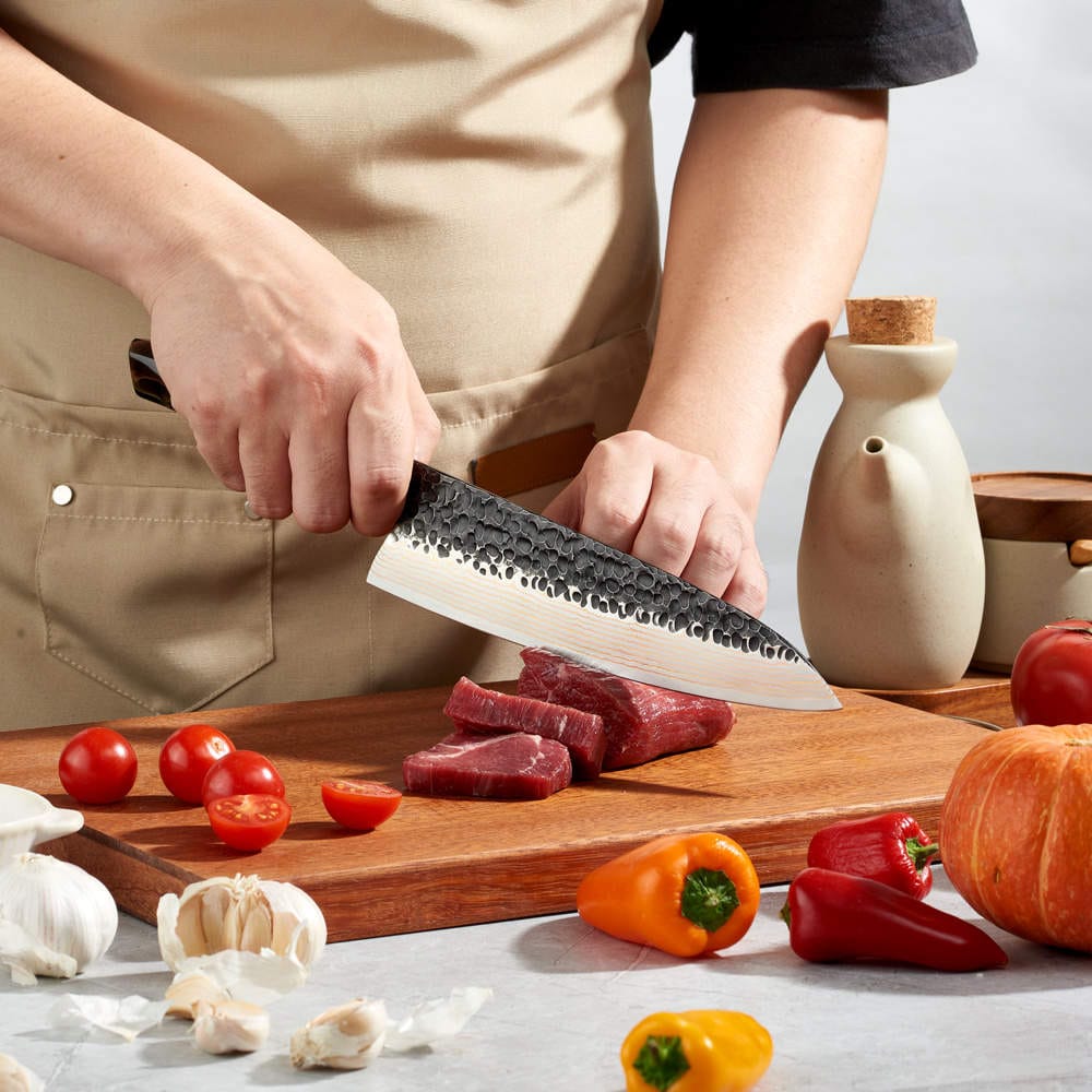 Sato VG10 Copper Damascus Chef Knife – 8 Inch Japanese Kitchen Knife