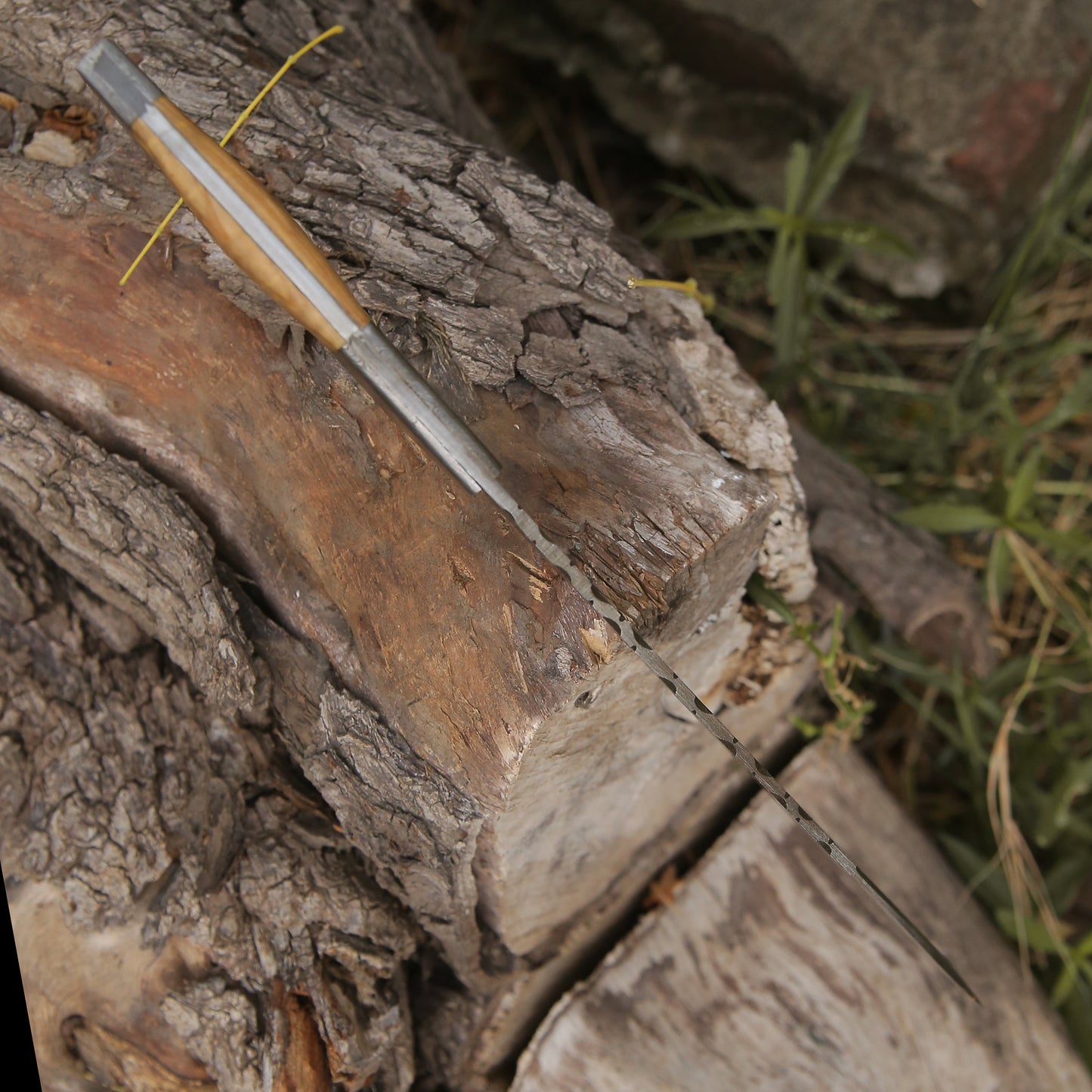 Custom Hand Made Forged Damascus Steel Hunting Kukri Knife Bolster Olive Wood Handle Wh 2254 Kukri
