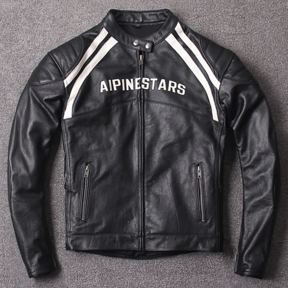 Alpine Stars Road Riding Cowhide Leather Jacket - White Hills Knives
