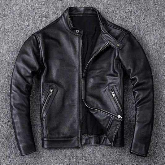 Armand Genuine Cowhide Biker Leather Jacket