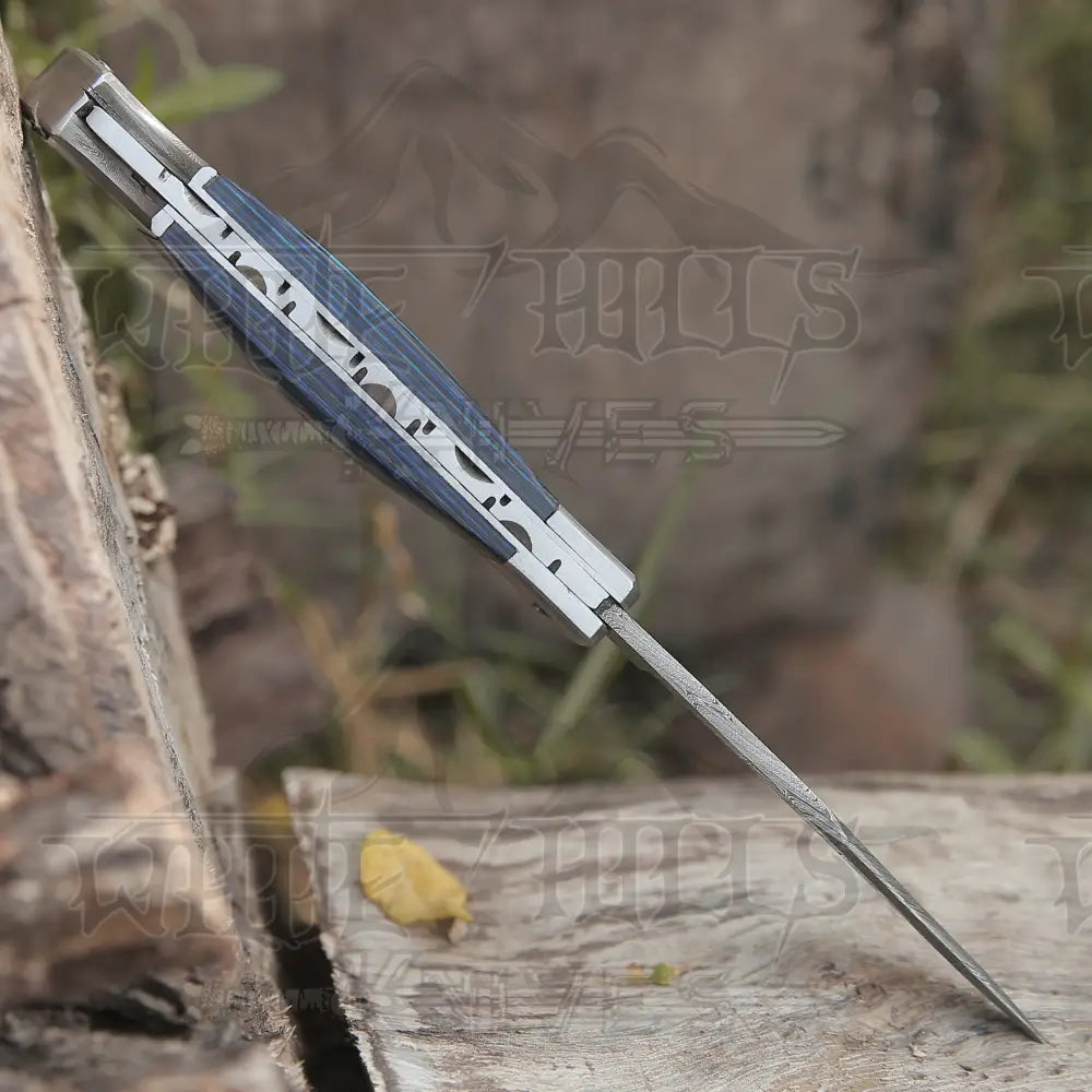 Back Lock 9 Handmade Damascus Steel Pocket Knife Pakka Wood Handle Folding Wh 5010