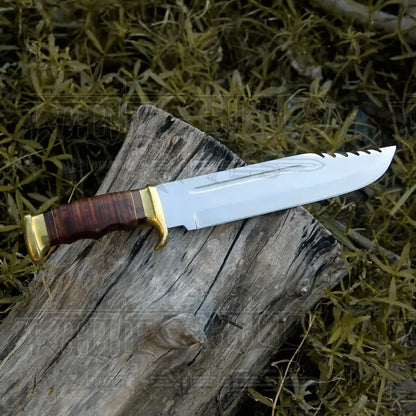 Bowie Knife - Handmade D2 Steel Hunting Fix Blade Pakka Wood Handle