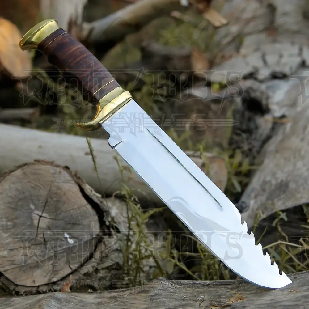 Bowie Knife - Handmade D2 Steel Hunting Fix Blade Pakka Wood Handle