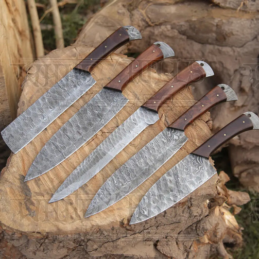 Custom Handmade Damascus San Mai High Carbon Steel Hunting Knife With  Sheath