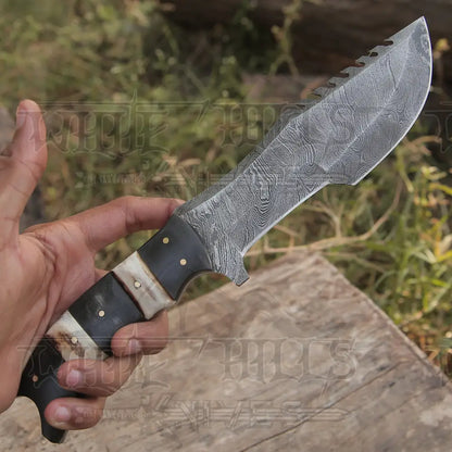 Custom Handmade Forged Damascus Steel Hunting Bushcraft Survival Tracker Knife Tracker Knife