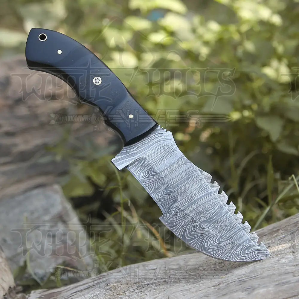 Custom Handmade Forged Damascus Steel Tracker Hunting Bushcraft Knife Survival Edc 10 With Micarta