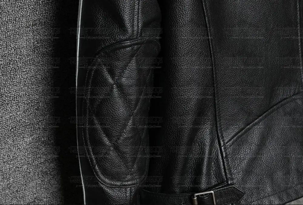 Dean Black Real Cowhide Biker Leather Jacket