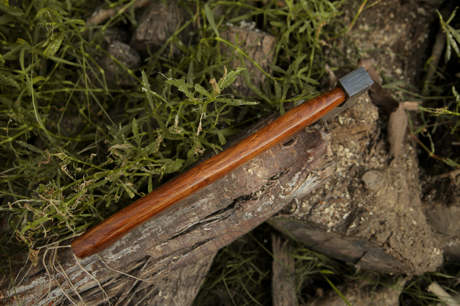 Damascus Viking Axe Steel With Leather Sheath Darkwood Handle Hatchet Camp Axe
