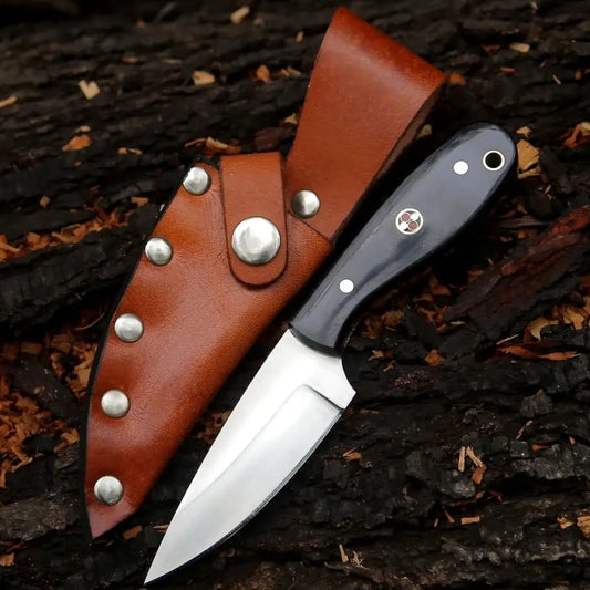 Hand Forged Full Tang Skinner Knife - Buffalo Horn Handle D2 Steel- 7 Inches Sk-014