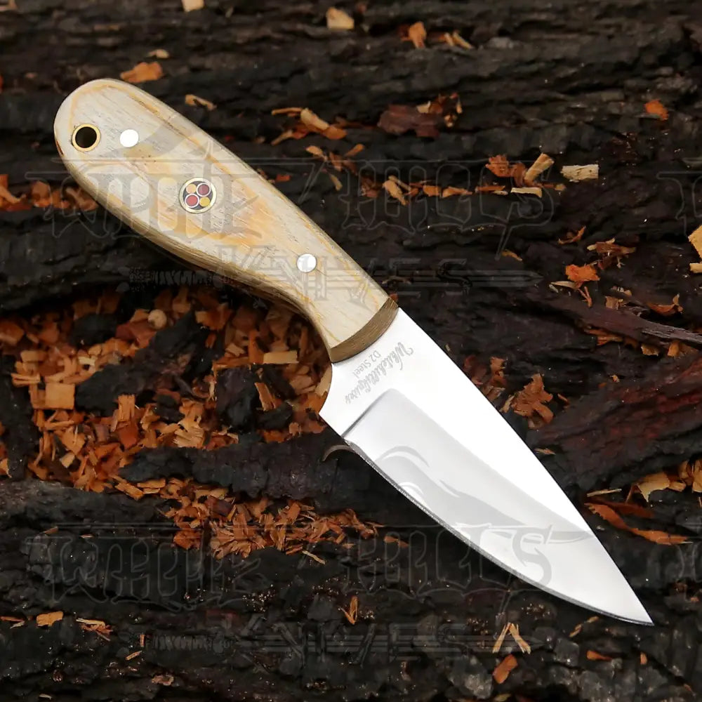 Hand Forged Full Tang Skinner Knife - Olive Wood Handle D2 Steel- 7 Inches Sk-012