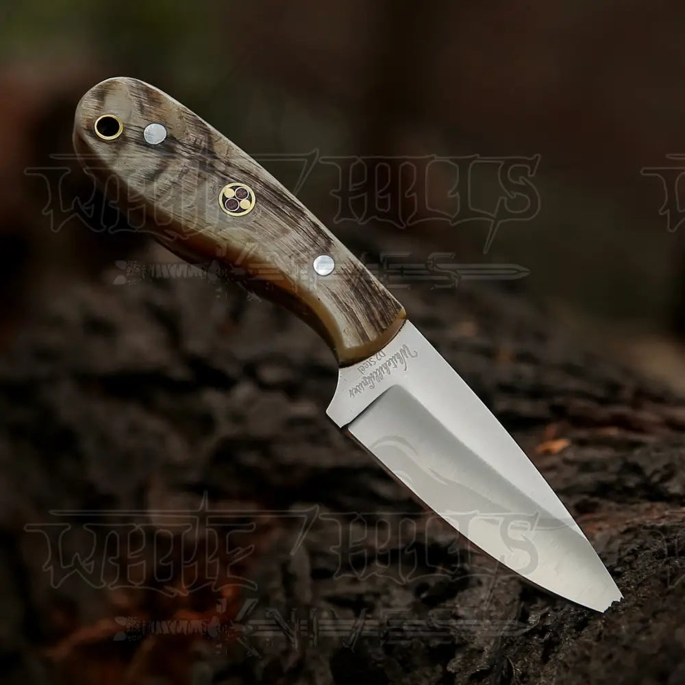Hand Forged Full Tang Skinner Knife - Ram Horn Handle D2 Steel- 7 Inches Sk-015
