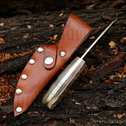 Hand Forged Full Tang Skinner Knife - Ram Horn Handle D2 Steel- 7 Inches Sk-015