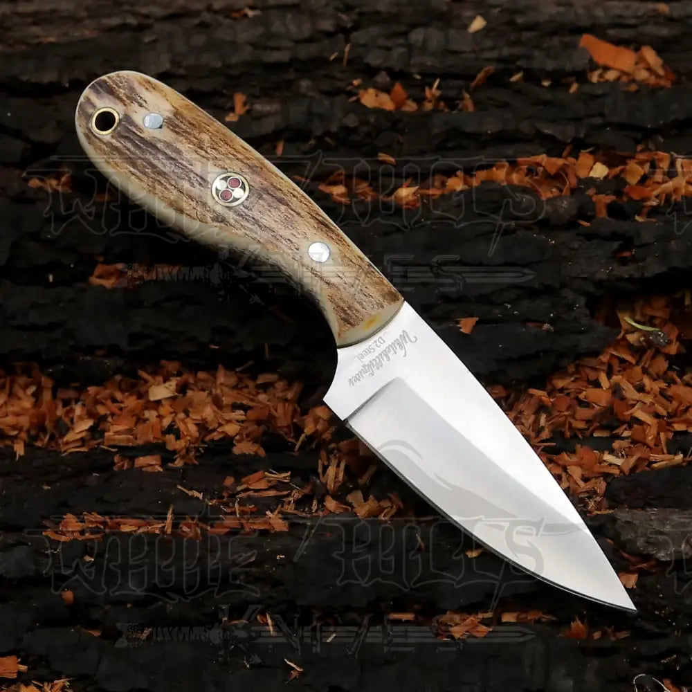 Hand Forged Full Tang Skinner Knife - Stag Antler Handle D2 Steel- 7 Inches Sk-016