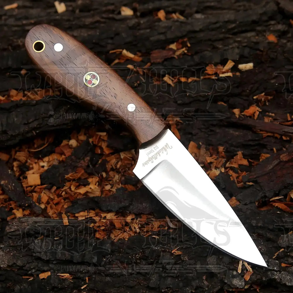 Hand Forged Full Tang Skinner Knife - Walnut Wood Handle D2 Steel- 7 Inches Sk-013