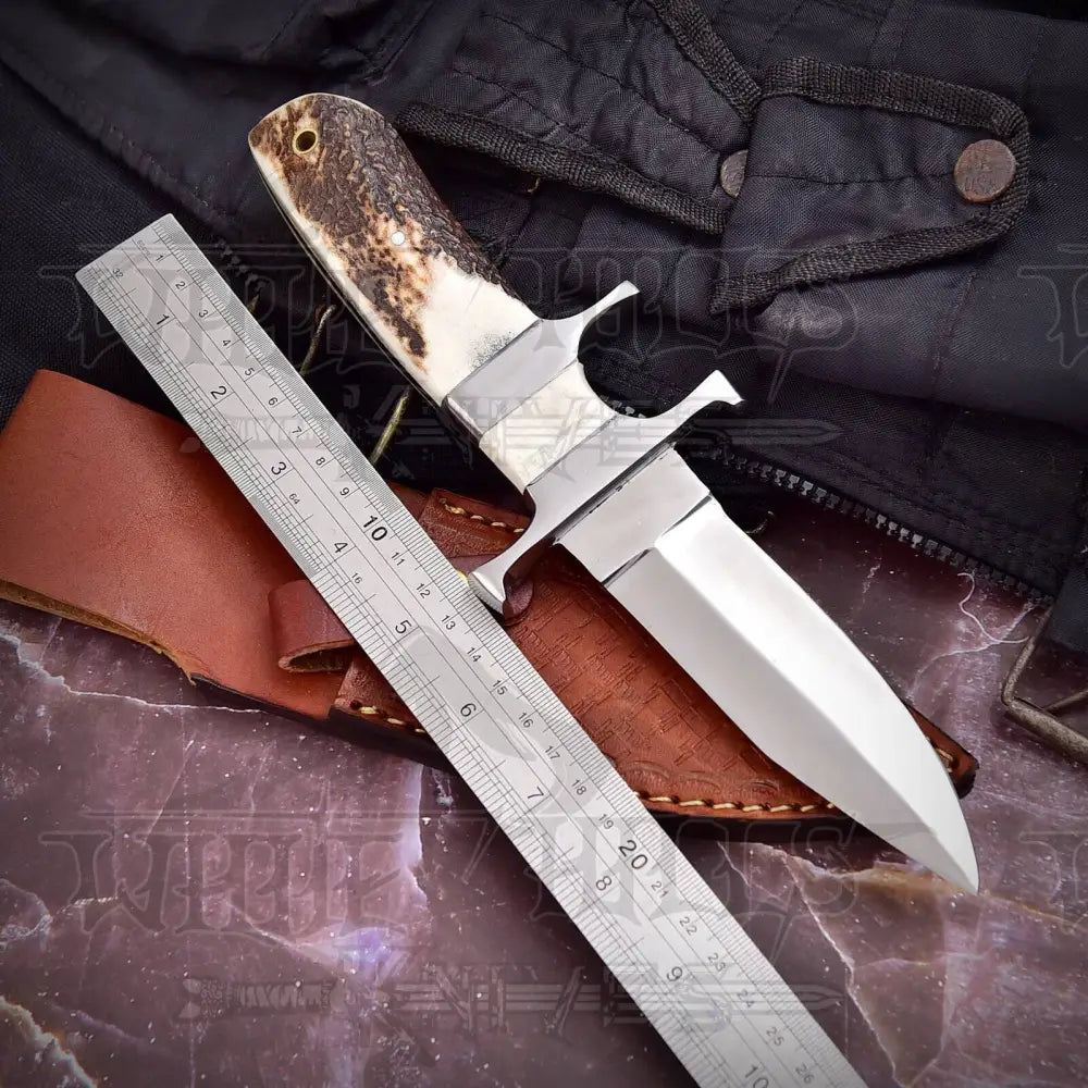 Handmade D2 Steel Hunting Loveless Fix Blade Knife Stag Antler Handle Edc 10 Wh 4433 & Survival
