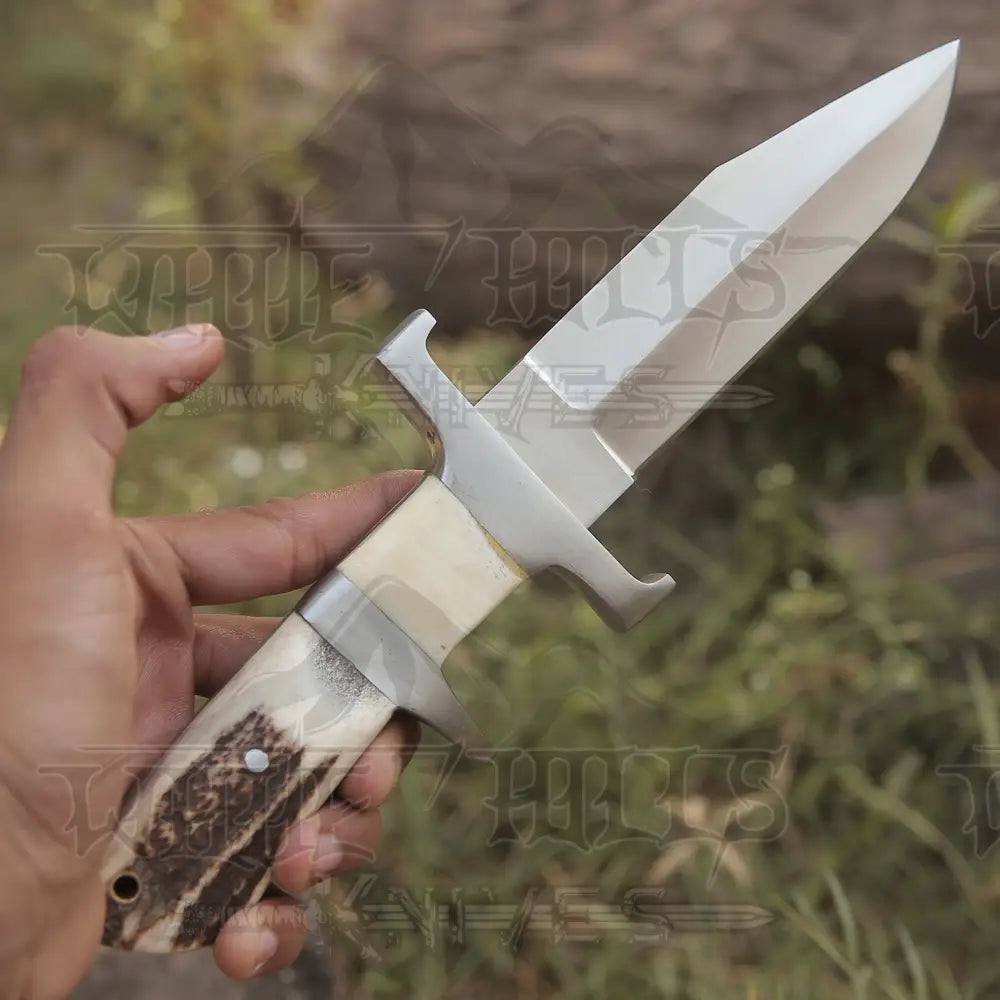 Handmade D2 Steel Hunting Loveless Fix Blade Knife Stag Antler Handle Edc 10 Wh 4433 & Survival