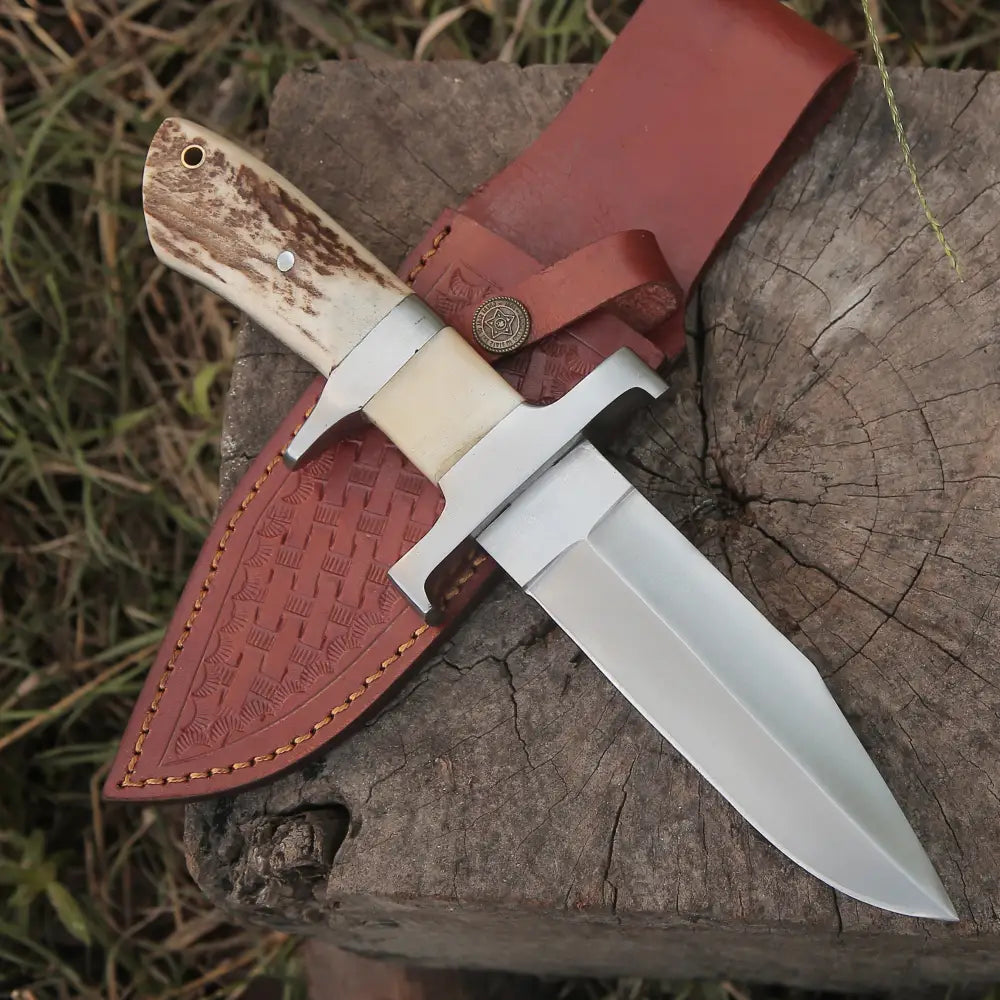 Handmade D2 Steel Hunting Loveless Fix Blade Knife Stag Antler Handle Edc 10 Wh 4433 & Survival