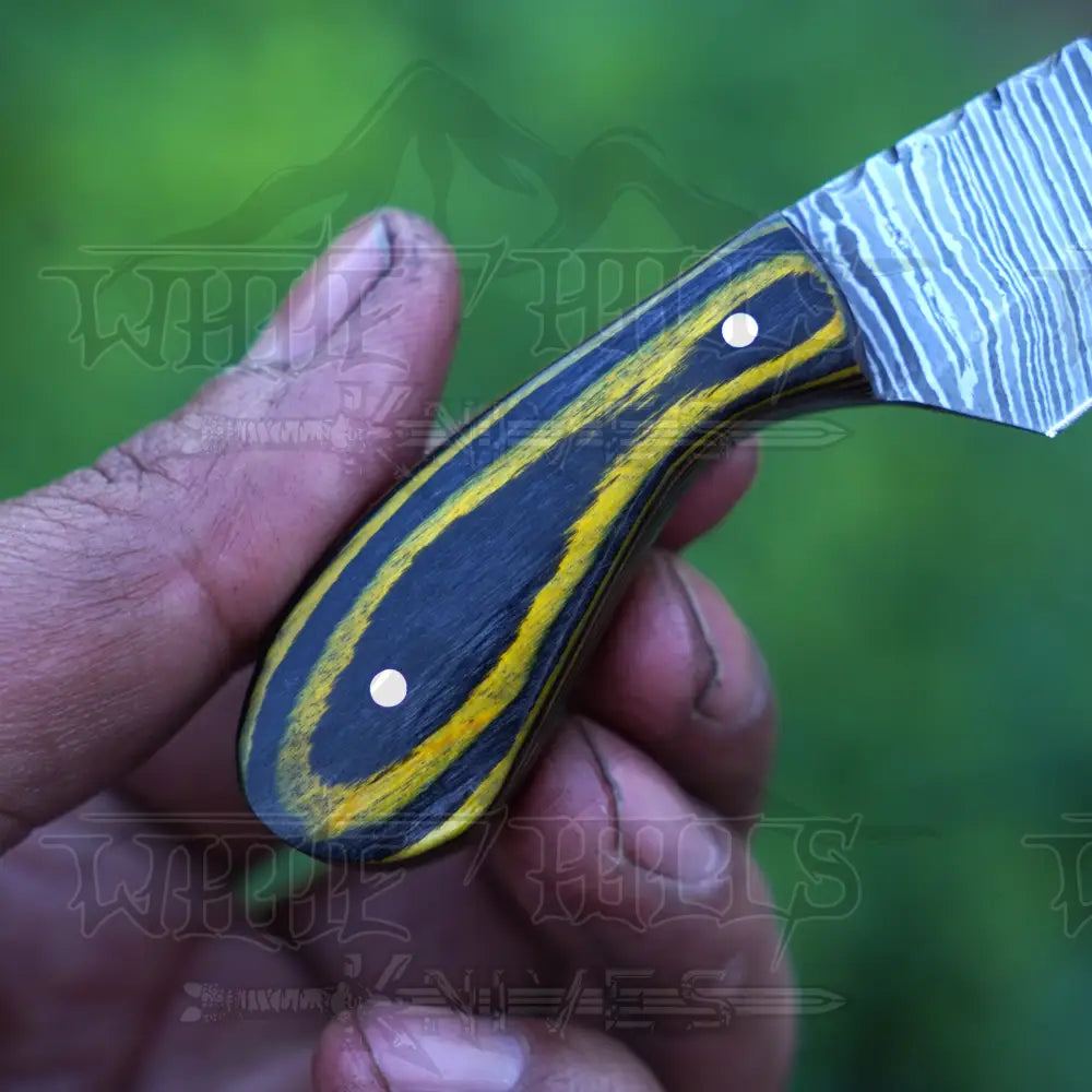 Handmade Damascus Steel Knife - Pakka Wood Handle 5’ Full Tang Hunting & Camping Sk - 029 Skinner