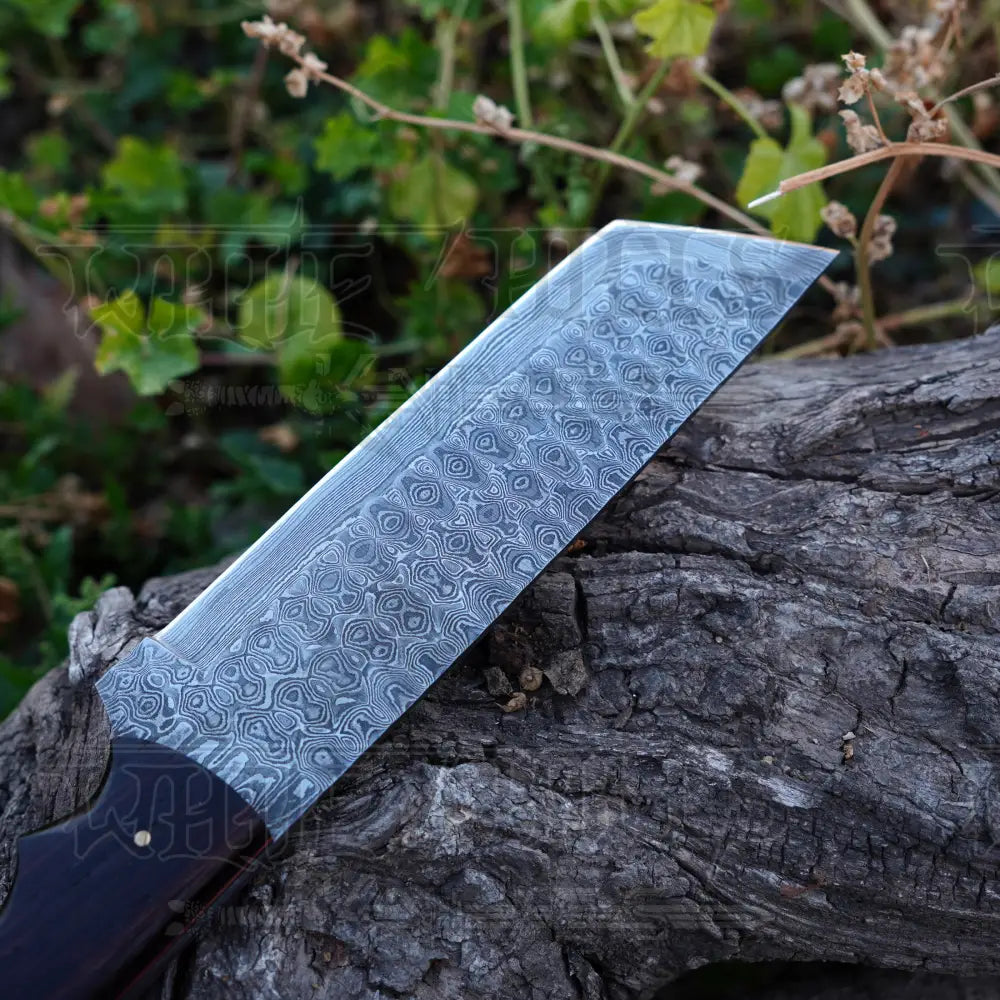 Handmade Damascus Steel Warrior Tanto Knife - Rosewood Handle Tracker