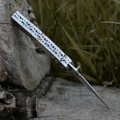 Handmade Folding Pocket Knife - 8 Gift Semi Stainless Camping