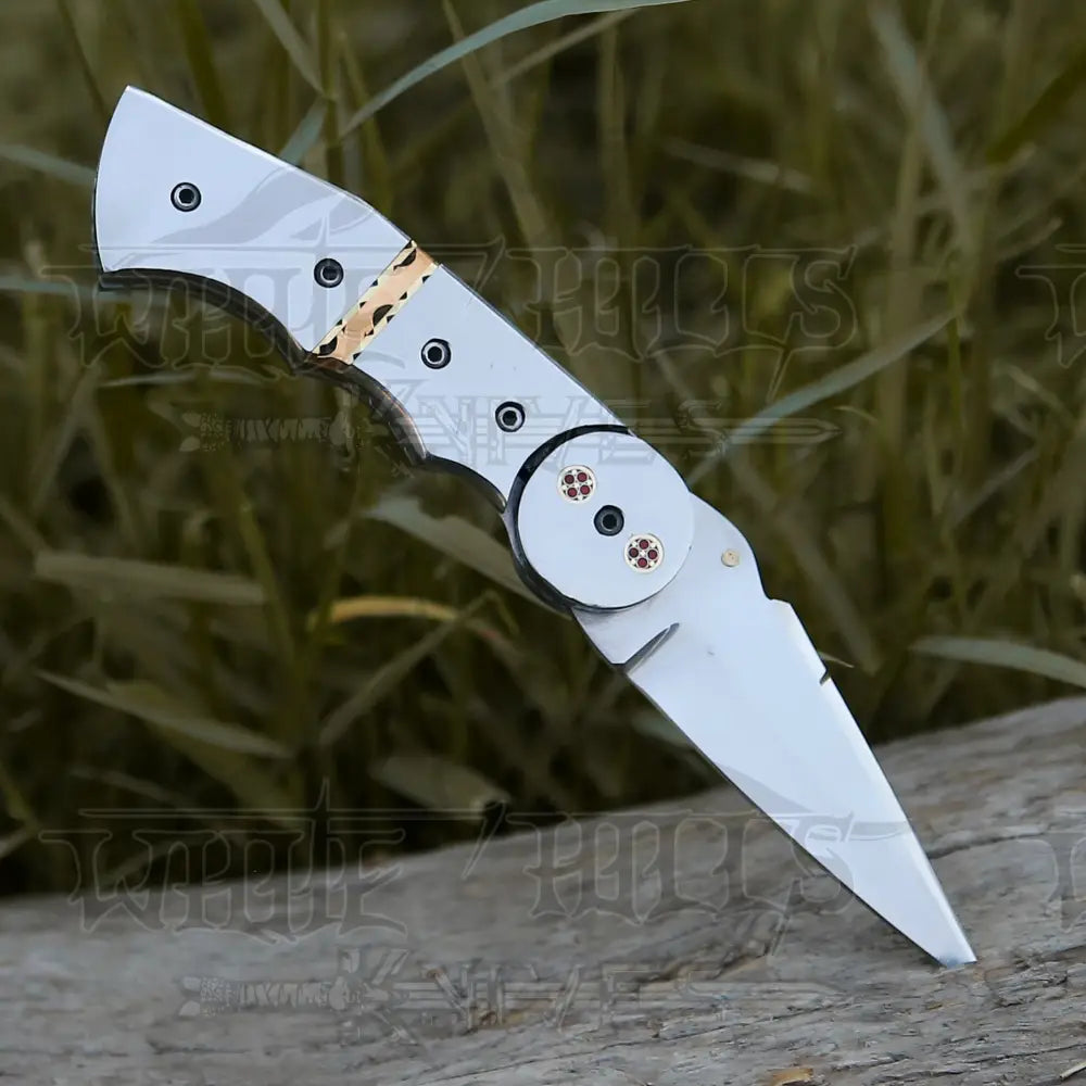 Handmade Folding Pocket Knife - 8 Gift Semi Stainless Camping