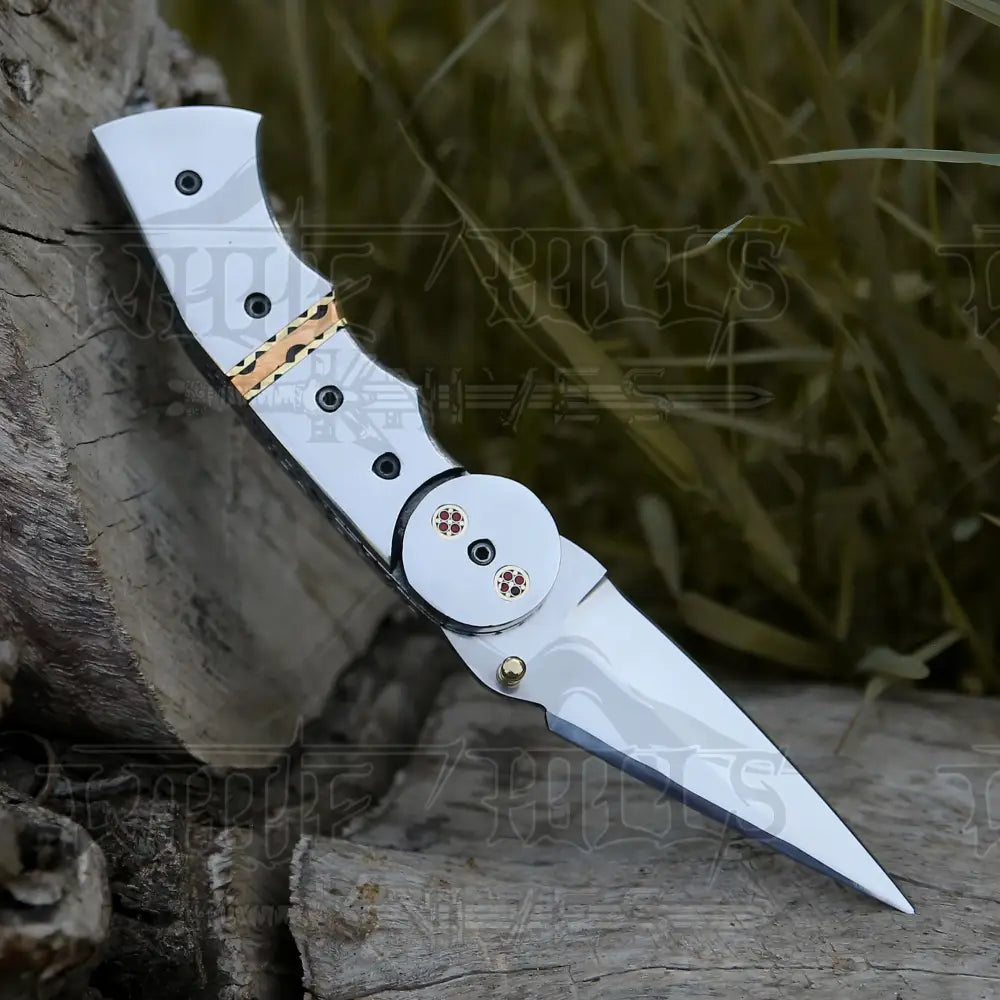 Handmade Folding Pocket Knife - 8 Gift Semi Stainless Camping