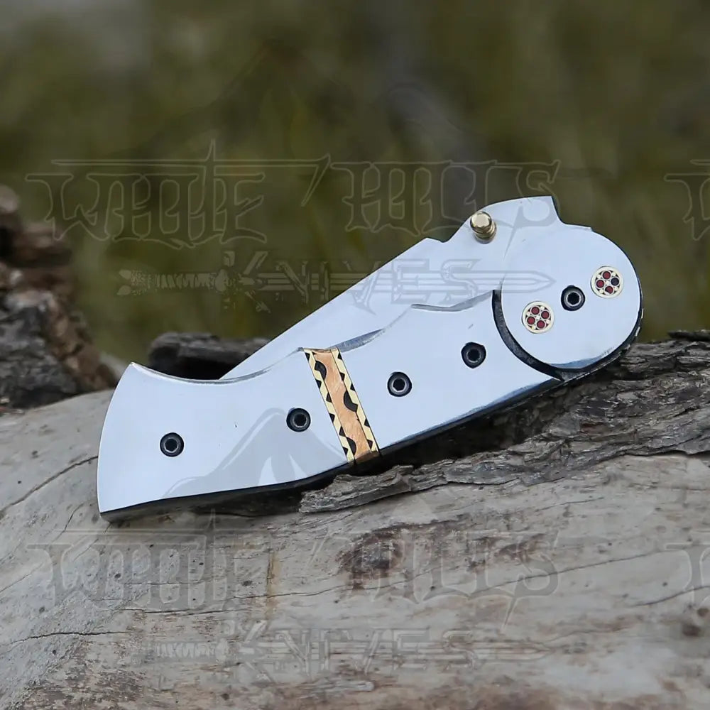Handmade Folding Pocket Knife - 8 Gift Semi Stainless Camping