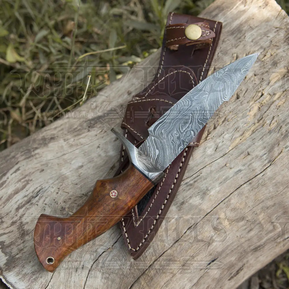 Handmade Forged Damascus Steel Hunting Knife Full Tang Skinner