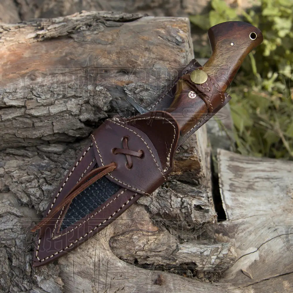 Handmade Forged Damascus Steel Hunting Knife Full Tang Skinner