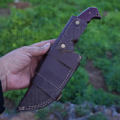 Handmade Forged Damascus Steel Tracker Knife - Hunting Camping With Resin Handle