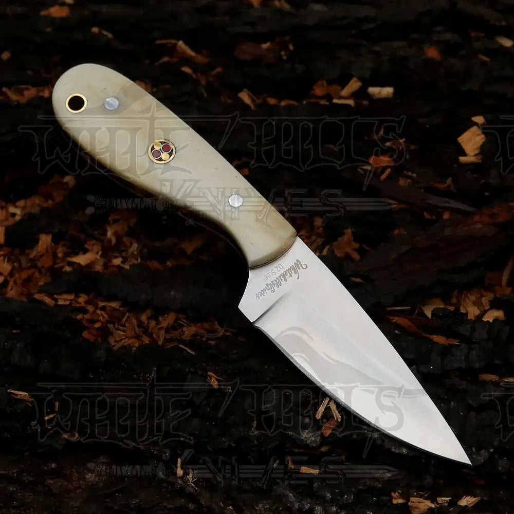 Handmade Forged Full Tang Skinner Knife - Camel Bone Handle D2 Steel - 7 Inches Sk - 010