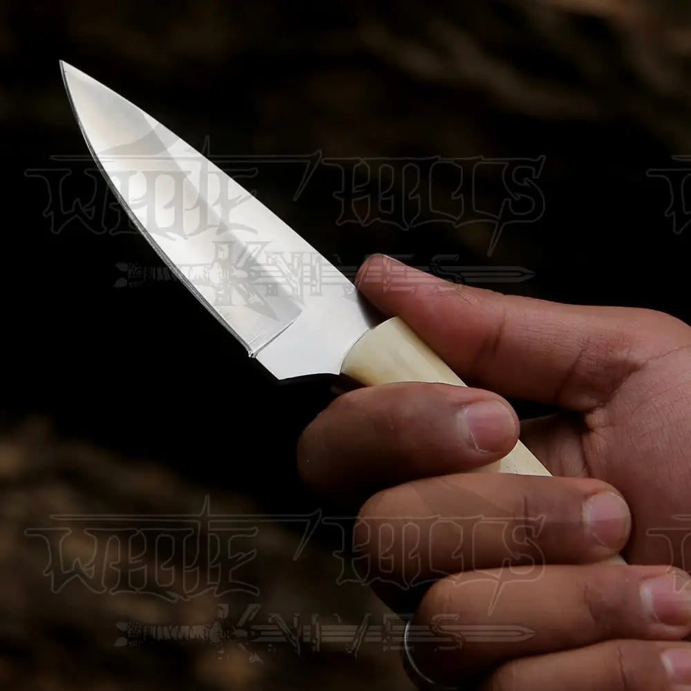 Handmade Forged Full Tang Skinner Knife - Camel Bone Handle D2 Steel - 7 Inches Sk - 010