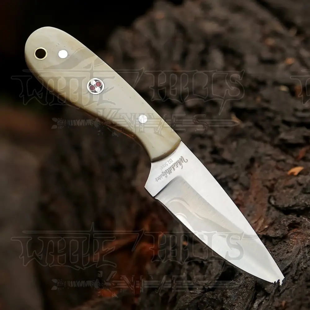 Handmade Forged Full Tang Skinner Knife - Camel Bone Handle D2 Steel - 7 Inches Sk - 010