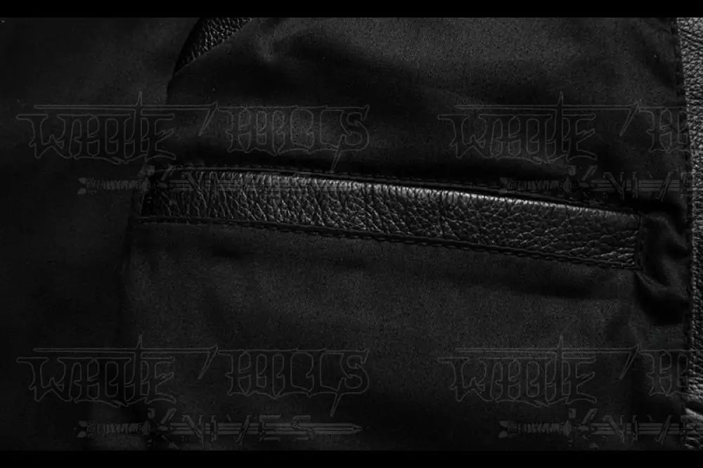 High Quality Cowhide Black Motorcycle Biker Leather Vest Men Genuine Oblique Zipper