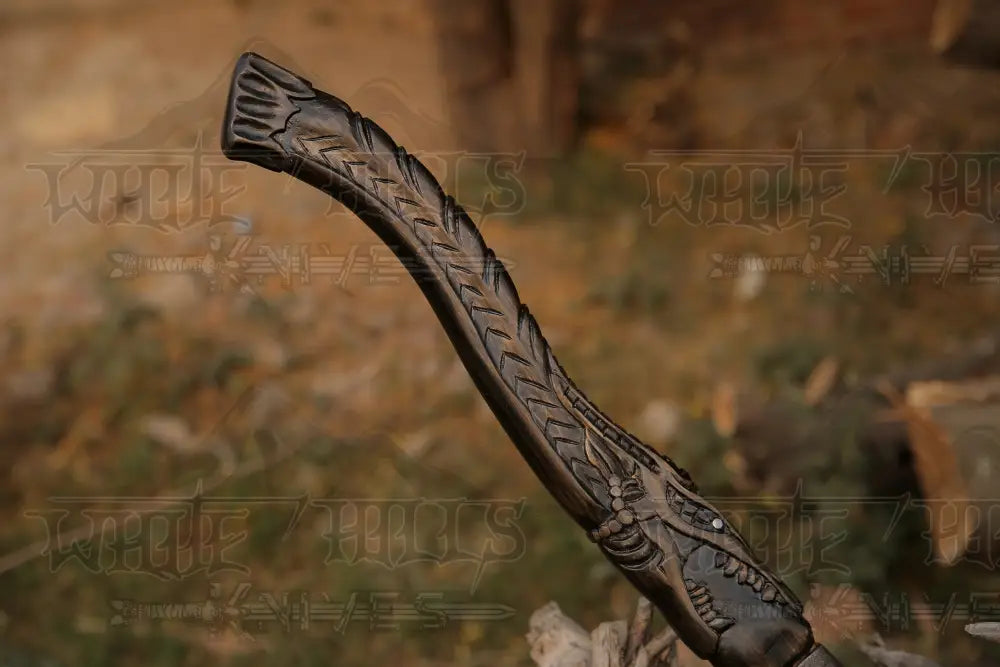 Premium Engraved Custom Hand Forged Carbon Steel Axe With Ash Wood Shaft - Viking Axe