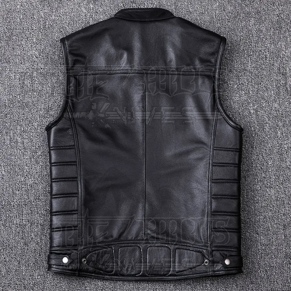 Rivet Genuine Cowhide Leather Vest Mens Motorcycle Biker Vests