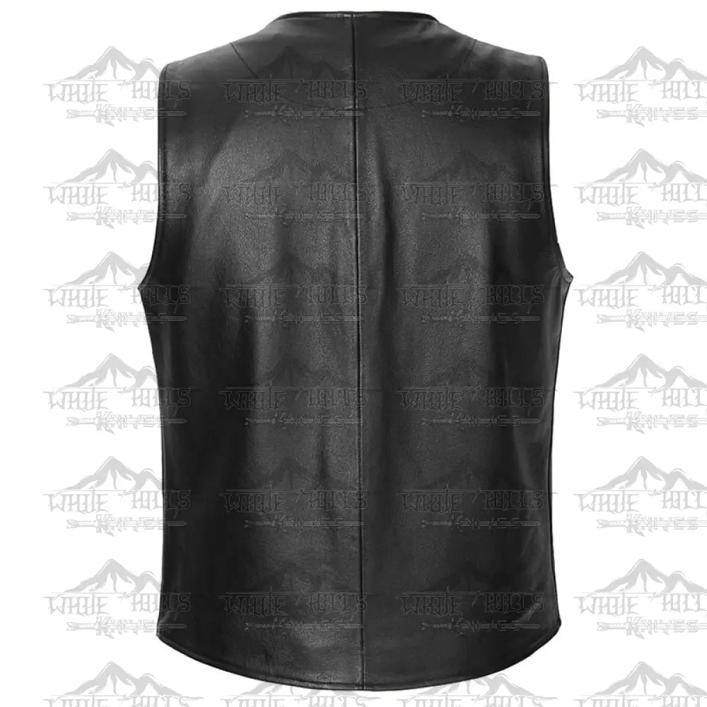 Slim Fit Mens Cowhide Vest Male Waistcoat Casual Business Genuine Leather Sleeveless Jacket