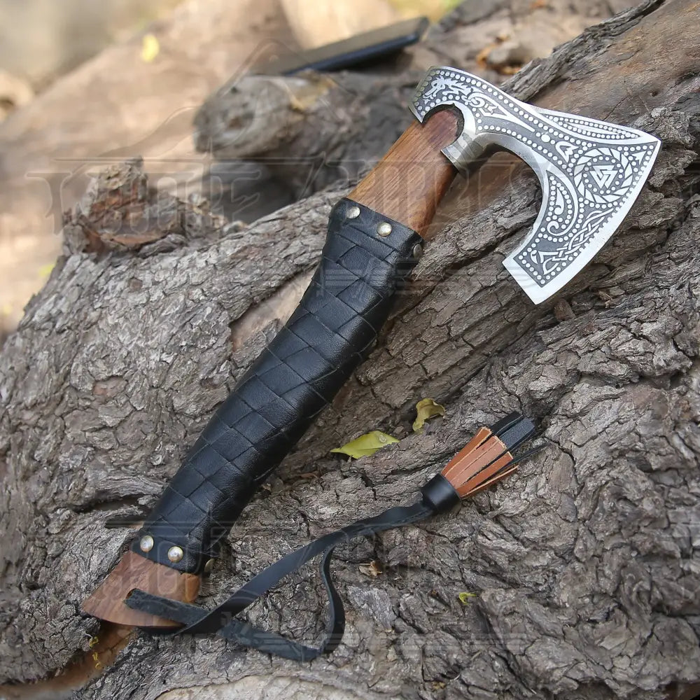 Small Forged Carbon Steel Axe With Ash Wood Shaft - Viking 004-14 Axe