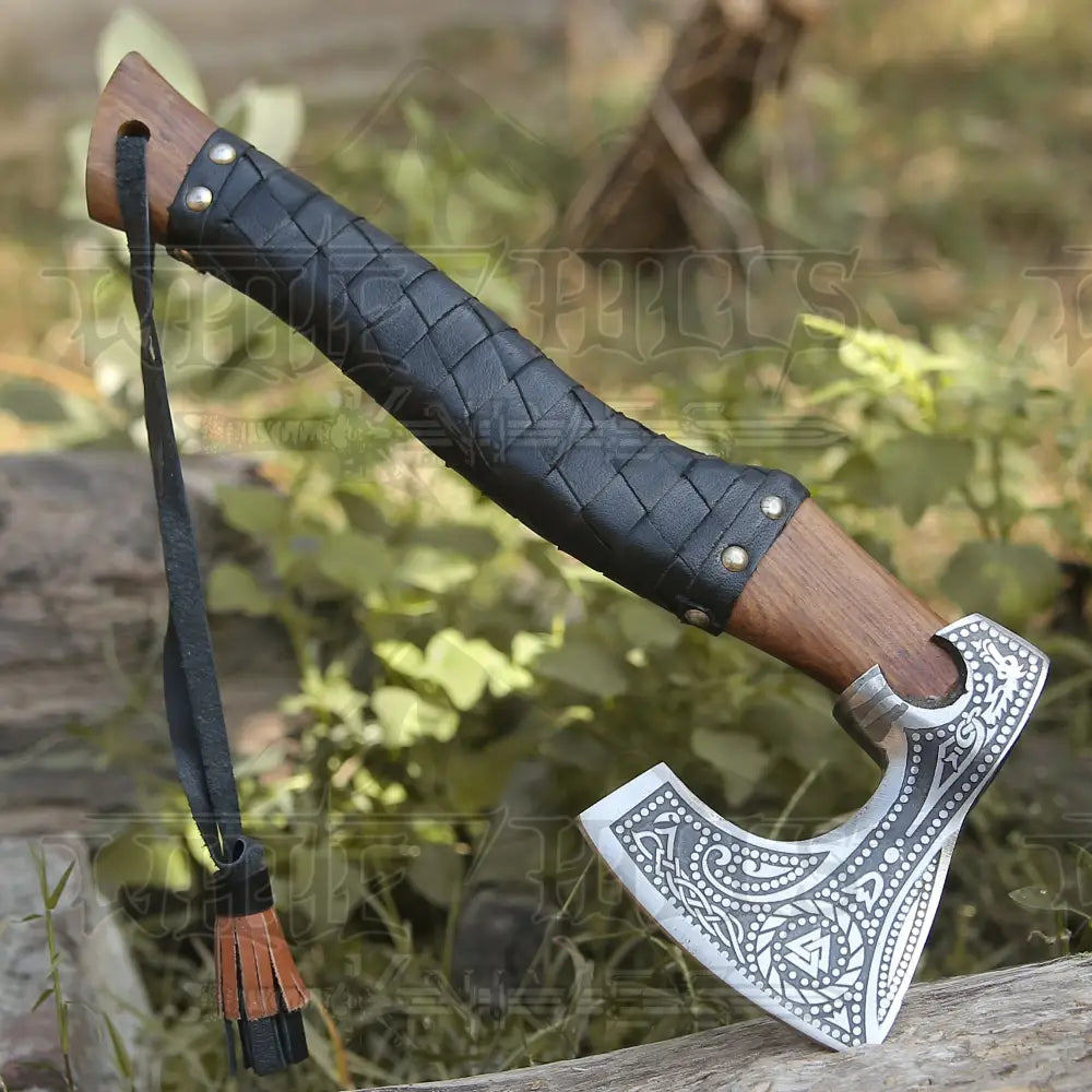 Small Forged Carbon Steel Axe With Ash Wood Shaft - Viking 004-14 Axe