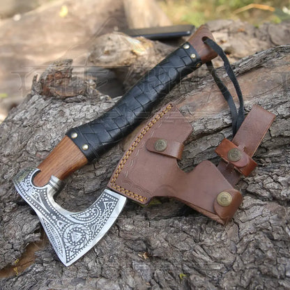 Small Forged Carbon Steel Axe With Ash Wood Shaft - Viking 004-14 Axe