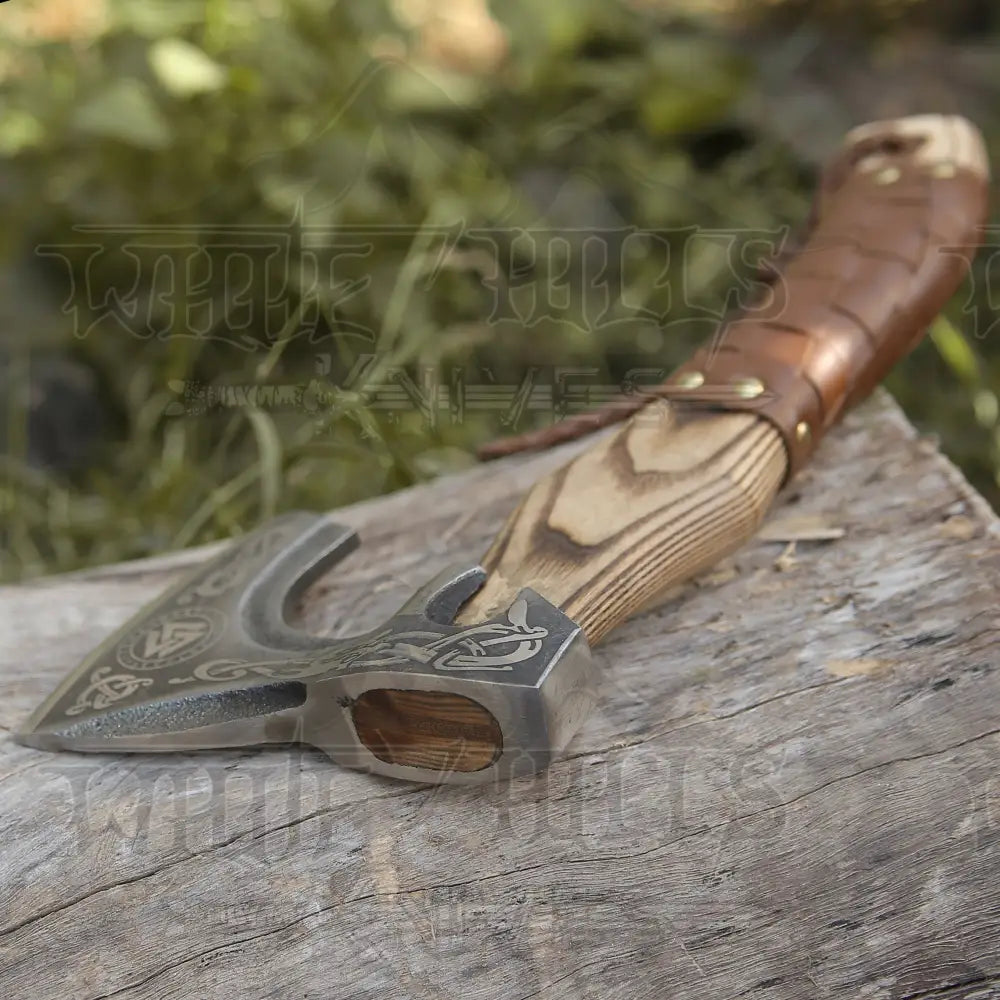 Small Forged Carbon Steel Axe With Ash Wood Shaft - Viking 024-14 Axe