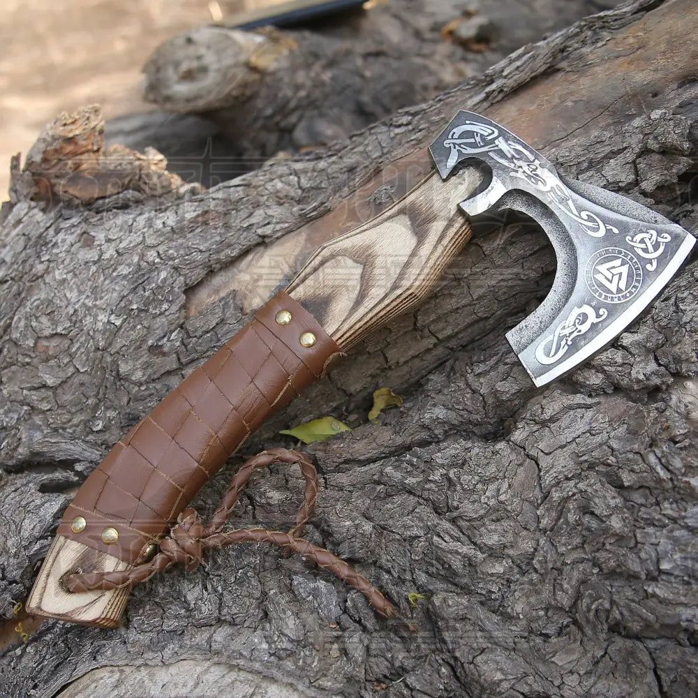 Small Forged Carbon Steel Axe With Ash Wood Shaft - Viking 024-14 Axe