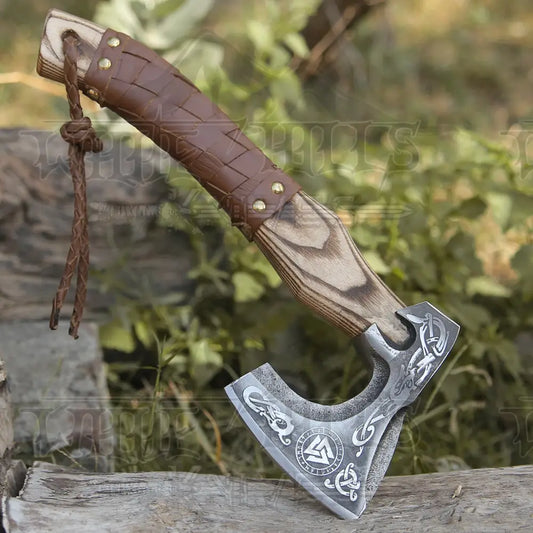 Small Forged Carbon Steel Axe With Ash Wood Shaft - Viking 024-14 Axe