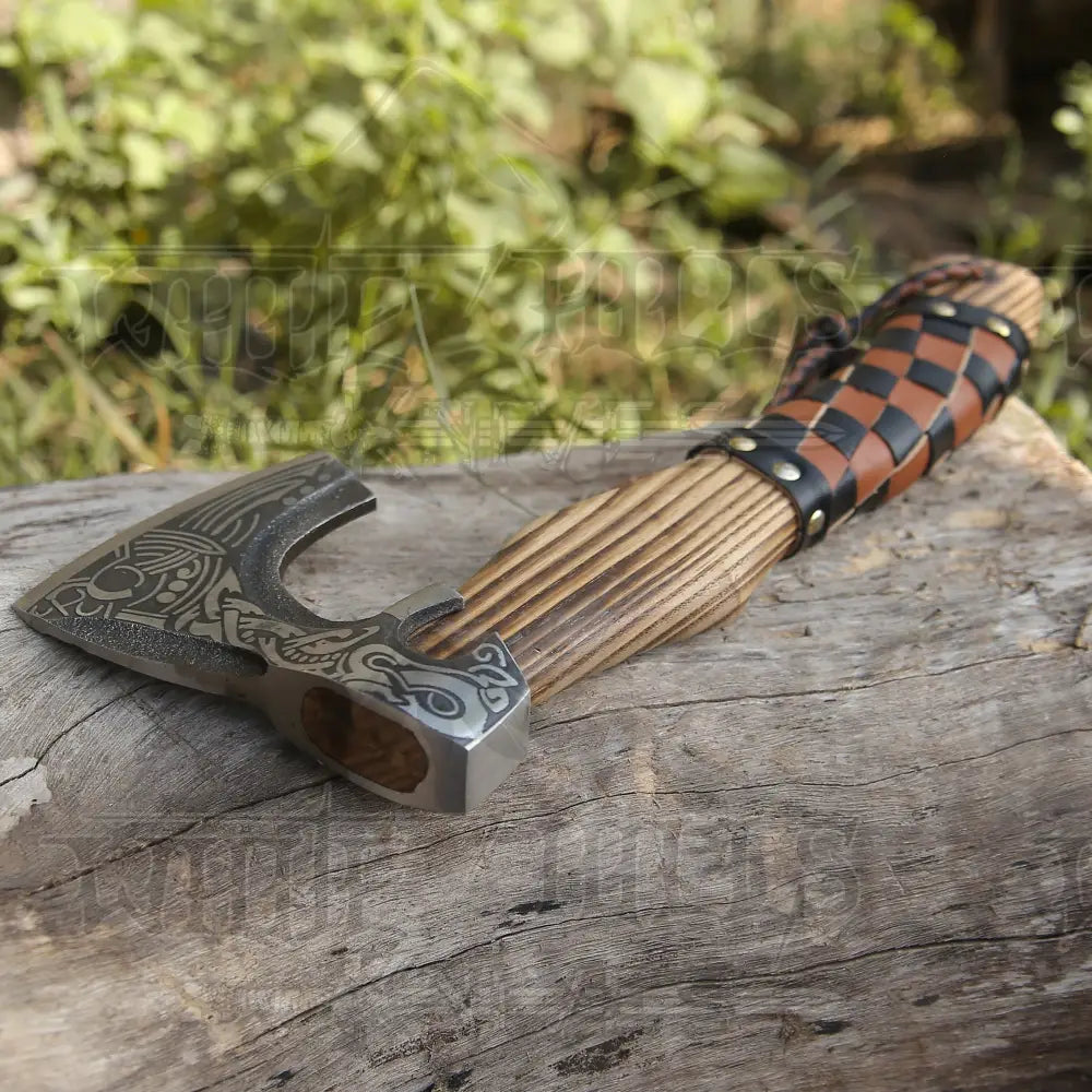 Small Forged Carbon Steel Axe With Ash Wood Shaft - Viking 025-14 Axe