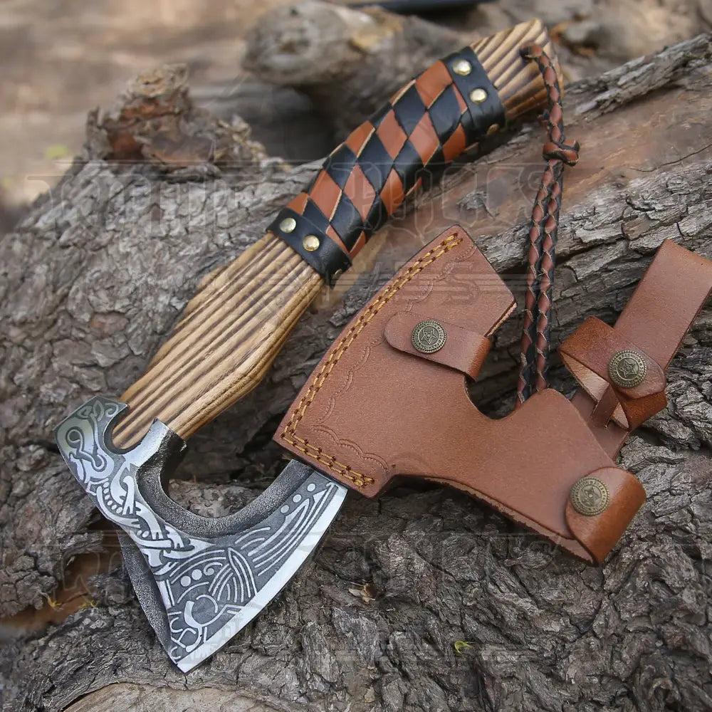 Small Forged Carbon Steel Axe With Ash Wood Shaft - Viking 025-14 Axe