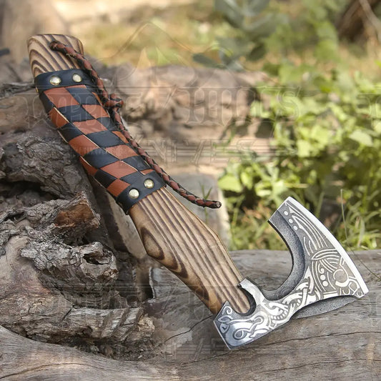 Small Forged Carbon Steel Axe With Ash Wood Shaft - Viking 025-14 Axe