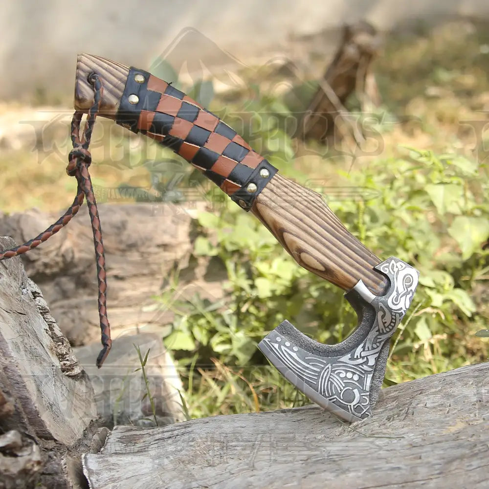Small Forged Carbon Steel Axe With Ash Wood Shaft - Viking 025-14 Axe