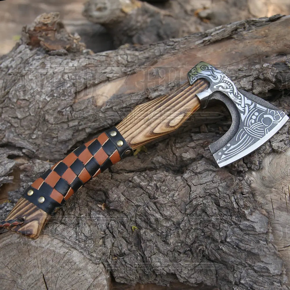 Small Forged Carbon Steel Axe With Ash Wood Shaft - Viking 025-14 Axe