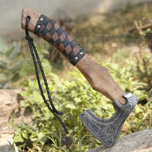Small Forged Carbon Steel Axe With Ash Wood Shaft - Viking 3549-14 Axe