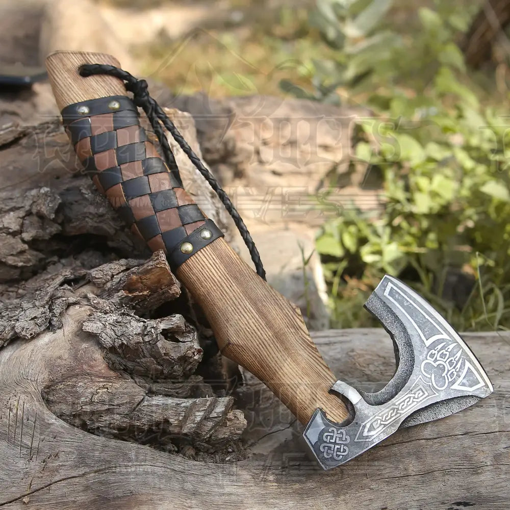 Small Forged Carbon Steel Axe With Ash Wood Shaft - Viking 3549-14 Axe